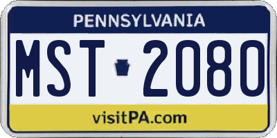 PA license plate MST2080