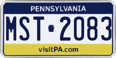 PA license plate MST2083