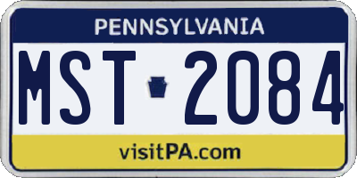 PA license plate MST2084