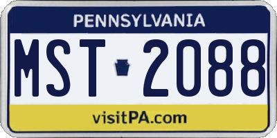 PA license plate MST2088