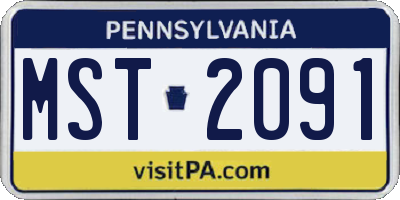 PA license plate MST2091
