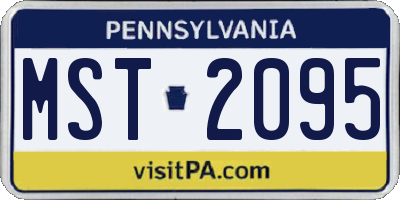 PA license plate MST2095