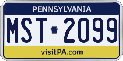 PA license plate MST2099