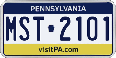 PA license plate MST2101