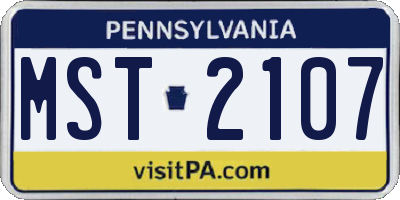 PA license plate MST2107