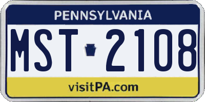 PA license plate MST2108