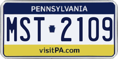 PA license plate MST2109