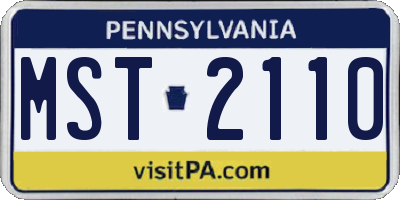PA license plate MST2110