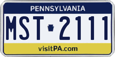 PA license plate MST2111