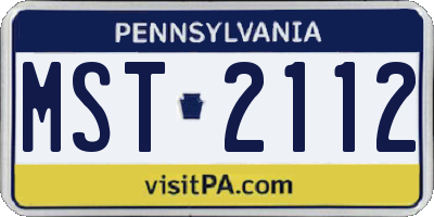 PA license plate MST2112