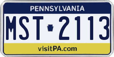 PA license plate MST2113