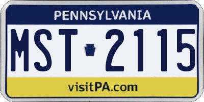 PA license plate MST2115