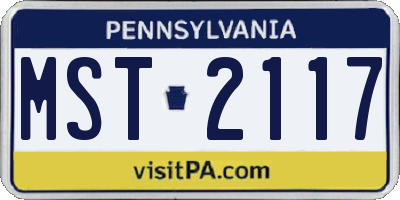PA license plate MST2117