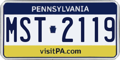 PA license plate MST2119
