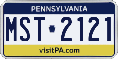 PA license plate MST2121