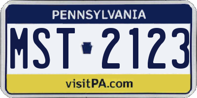 PA license plate MST2123