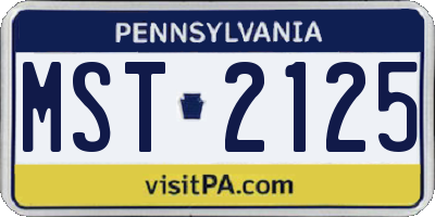 PA license plate MST2125