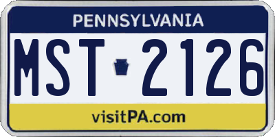 PA license plate MST2126