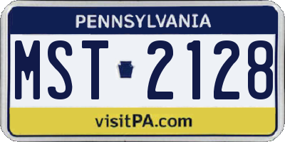 PA license plate MST2128