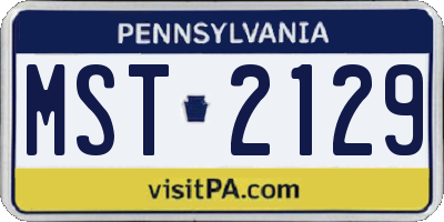 PA license plate MST2129