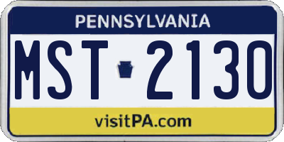 PA license plate MST2130