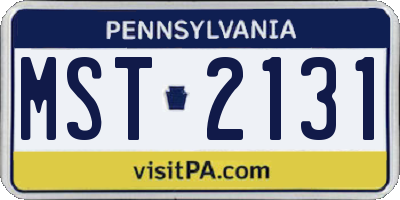 PA license plate MST2131