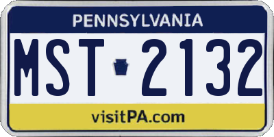 PA license plate MST2132