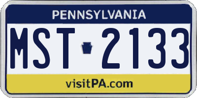 PA license plate MST2133