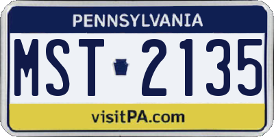 PA license plate MST2135