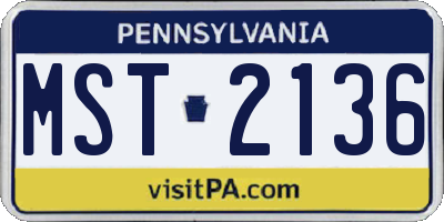 PA license plate MST2136