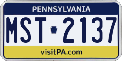 PA license plate MST2137