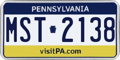 PA license plate MST2138