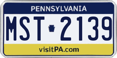 PA license plate MST2139