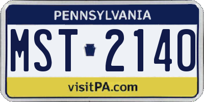 PA license plate MST2140