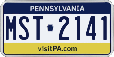 PA license plate MST2141