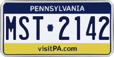 PA license plate MST2142