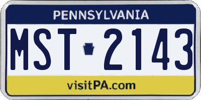 PA license plate MST2143