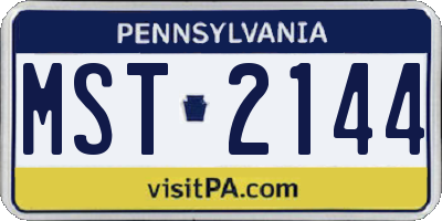 PA license plate MST2144