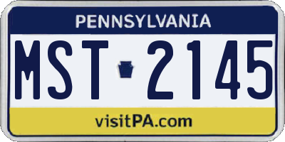 PA license plate MST2145