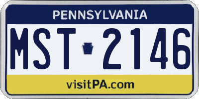 PA license plate MST2146