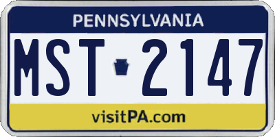 PA license plate MST2147