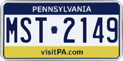PA license plate MST2149