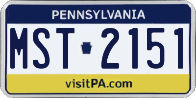 PA license plate MST2151