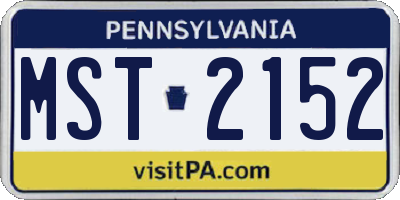 PA license plate MST2152