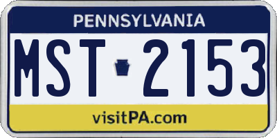 PA license plate MST2153