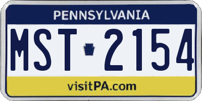 PA license plate MST2154