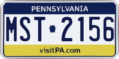 PA license plate MST2156