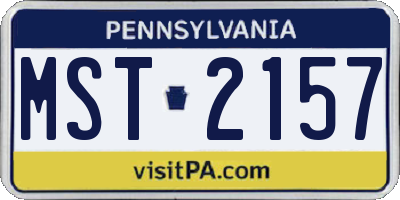 PA license plate MST2157