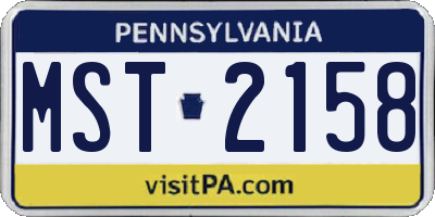 PA license plate MST2158