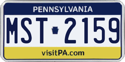 PA license plate MST2159